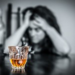 Alcohol addiction : Portrait of a lonely and desperate drunk his